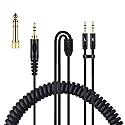 HE400SE Replacement Cable Cord for Hifiman HE4XX HE400SE HE400I(3.5mm Plug Version) Headphone Cable, 5.9Ft to 16Ft Coiled Cable (Dual 3.5mm Plugs)