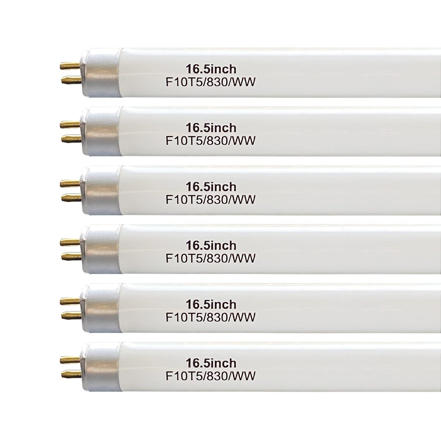 16" F10T5/830/L Fluorescent Light Bulb, T5 10W Warm White, G5 Base,6 Pack