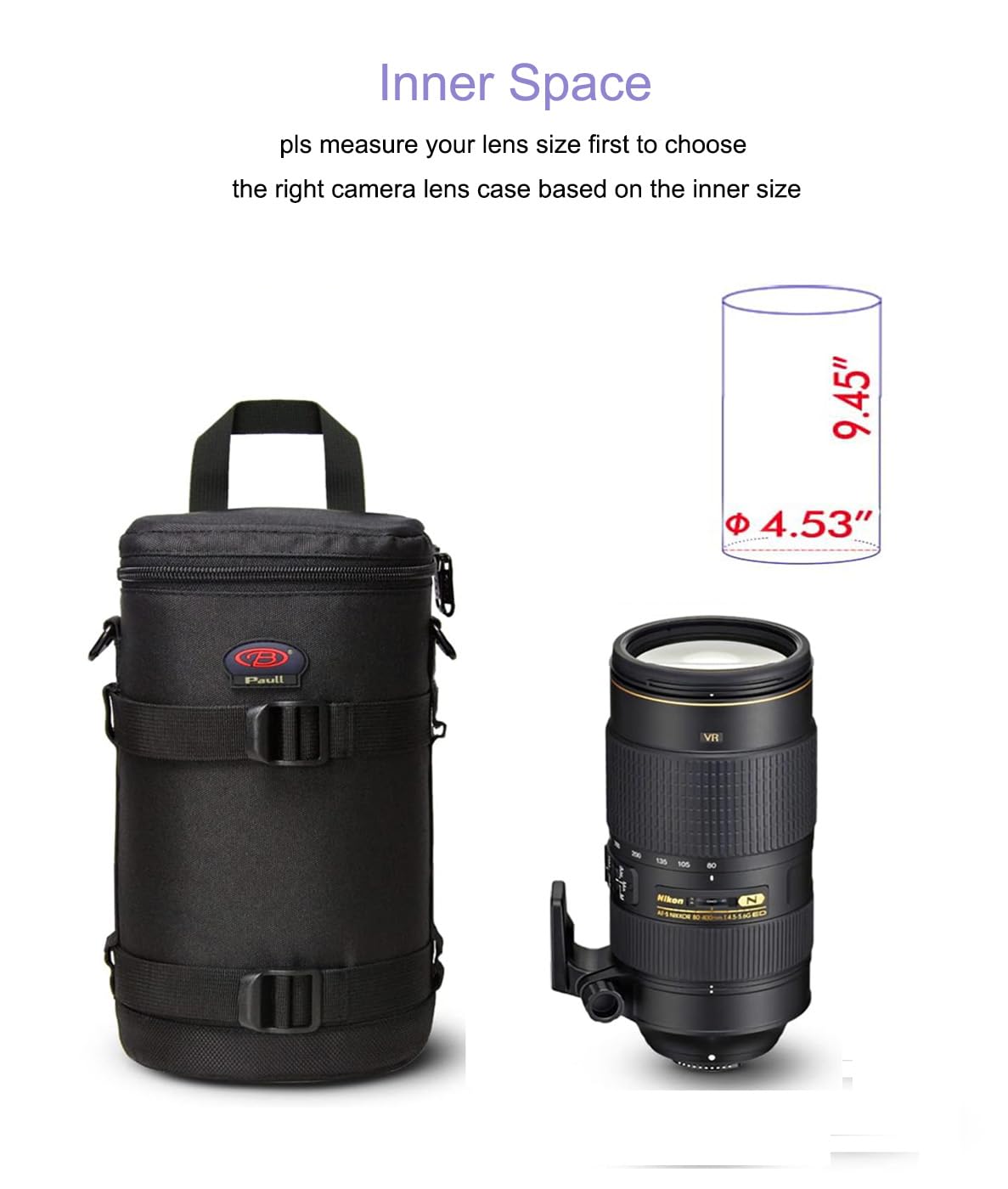 BPAULL Lens Pouch For DSLR Camera Lens Fits for Canon, Nikon, Pentax, Sony, Olympus, Panasonic, and other Lens BL-0009