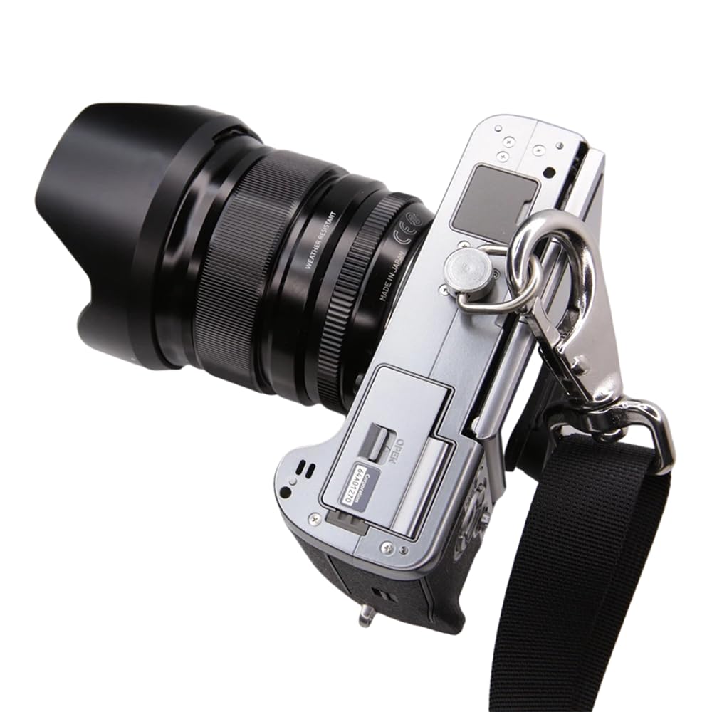 Foto&Tech Stainless Steel 1/4"-20 Rubber Padded D Ring Screw, D-Shaped Ring Camera Sling Screw for Shoulder Straps, Wrist Straps, Selfie Sticks