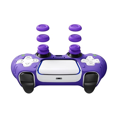 JEMDO Thumb Grips for PS5/PS4/Switch Pro Controllers, Silicone Joystick Caps with Anti-Slip Design, 3 Heights (High/Mid/Low) Button Caps, Gaming