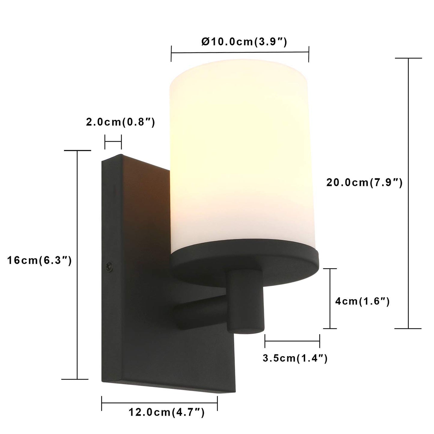 Pathson Vintage 1-Light Wall Sconce, Hardwired Bathroom Vanity Light, Frosted Glass Wall Mount Light Fixtures for Hallway Bathroom Kitchen Living Room