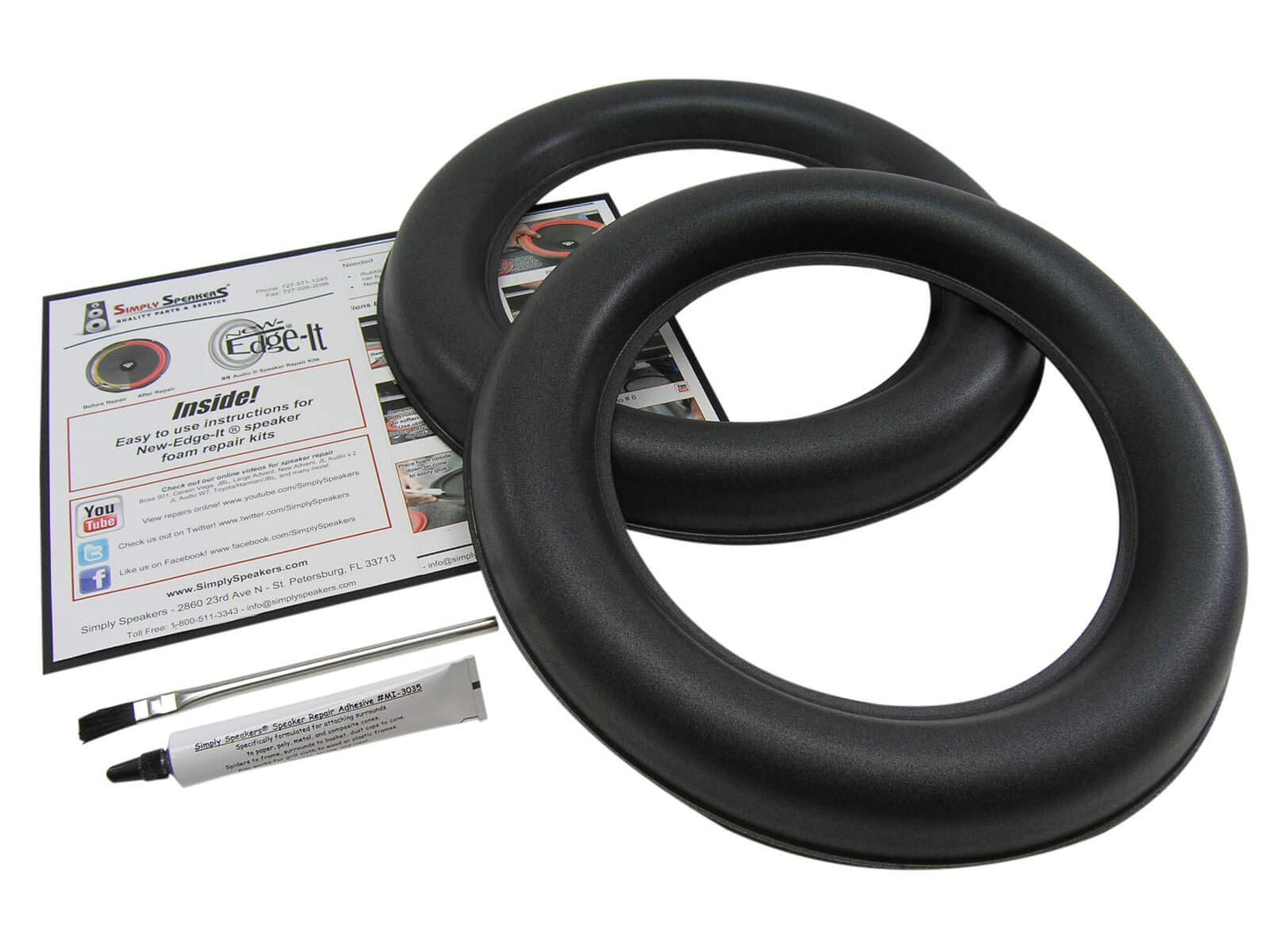 JL Audio 12 Inch 12W7 Foam Speaker Repair Kit, Super Wide Roll, 12W7, FSK-12JL-W7 (Pair)