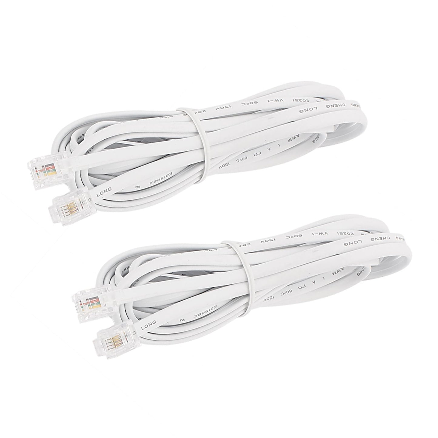 uxcell 6P4C RJ11 Telephone Extension Cable, 10Ft Modular Cable Conductor Phone Line Male Connector Double Ends for Landline, Fax, Modems, Answering