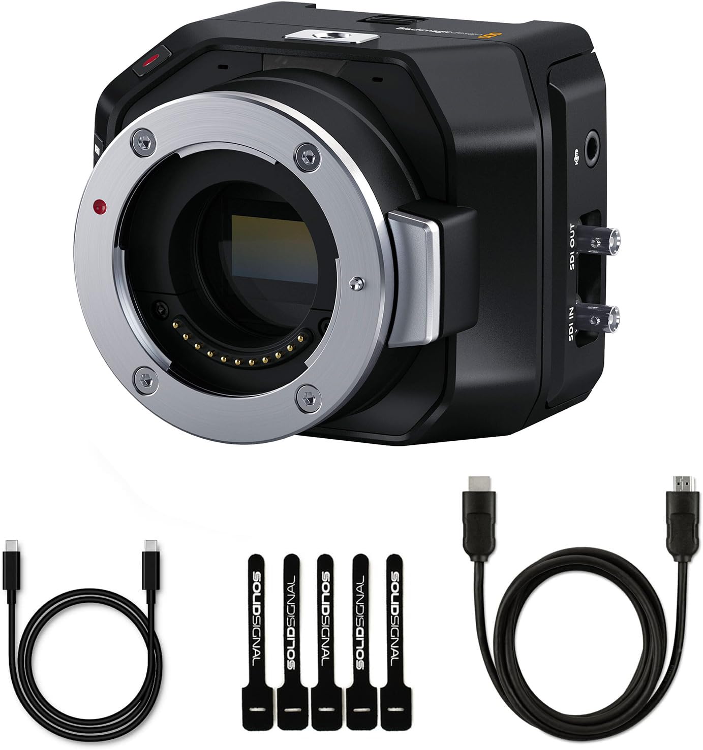 Blackmagic Design Micro Studio Camera 4K G2 Live Production Camera Bundle with 10ft HDMI 2.0 Cable, 6ft USB-C Cable, and 5-Pack of Solid Signal Cable