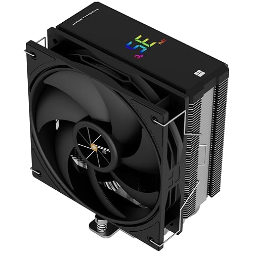 Thermalright Assassin X 120R Digital Black CPU Cooler Air with 4X6mm HeatPipes, Digital Screen Top Cover,PWM Fan Heatsink CPU Cooler,151mm High