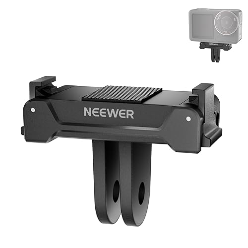 NEEWER Magnetic Mount Adapter Compatible with DJI Osmo Action 5 Pro 4 3, Quick Release Mount Base with Two Prong Connector for Tripods, Selfie Sticks