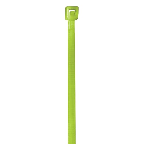 Aviditi 4" Nylon Cable Ties, Fluorescent Green, 18 lb. Strength, .10" Width, Tamper Proof Zip Ties, Self Locking, Bundle and Organize Wires/Cables