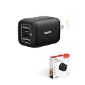 Belkin Gaming Dual USB C Charger Block for Nintendo Switch 2 and Pro Controller w/ 65W GaN Fast Charging - Apple iPhone 17, iPad, MacBook, AirPods