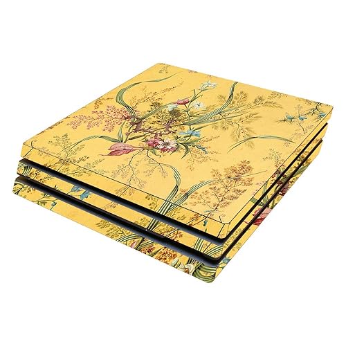 MightySkins Skin Compatible with Sony PS4 Pro Console - Yellow Marble End | Protective, Durable, and Unique Vinyl Decal wrap Cover | Easy to Apply