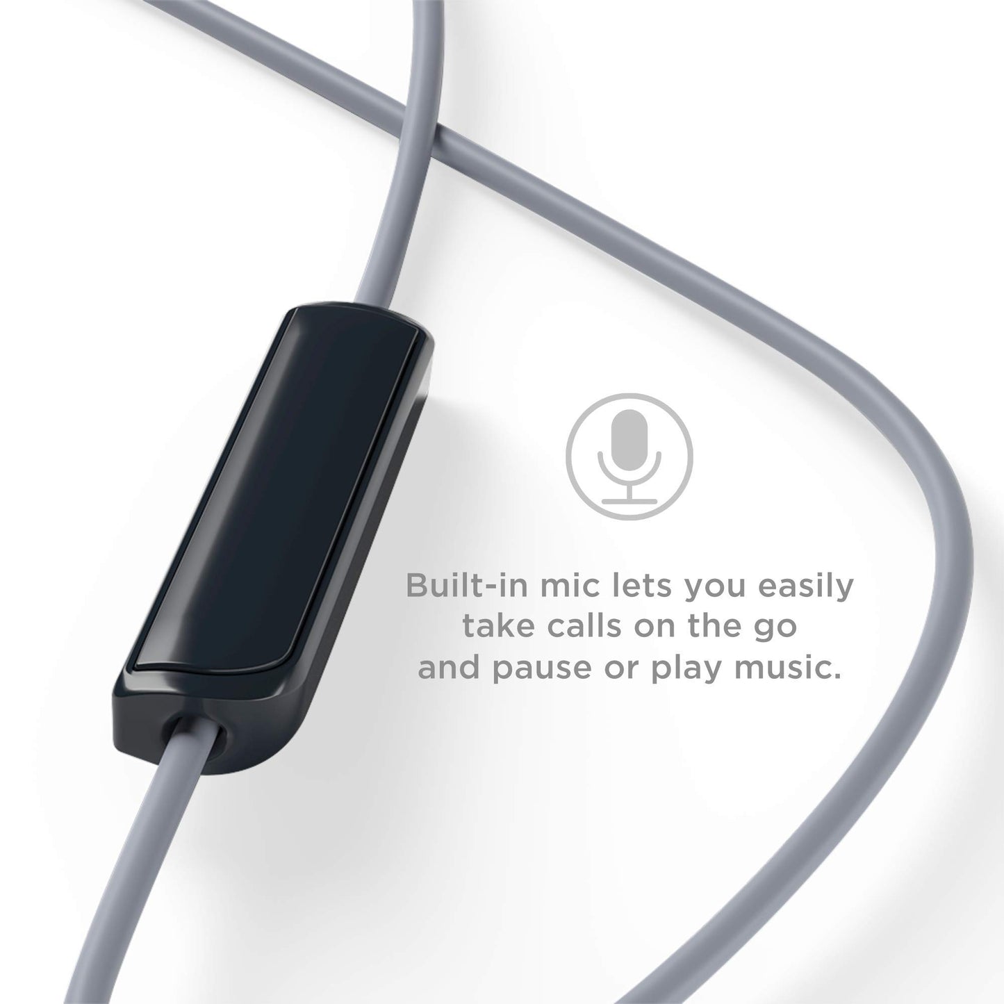 TCL SOCL100BK Socl 100 in-Ear Earbuds Wired Headphone with Passive Noise Isolation and Built-in Mic - Phantom Black