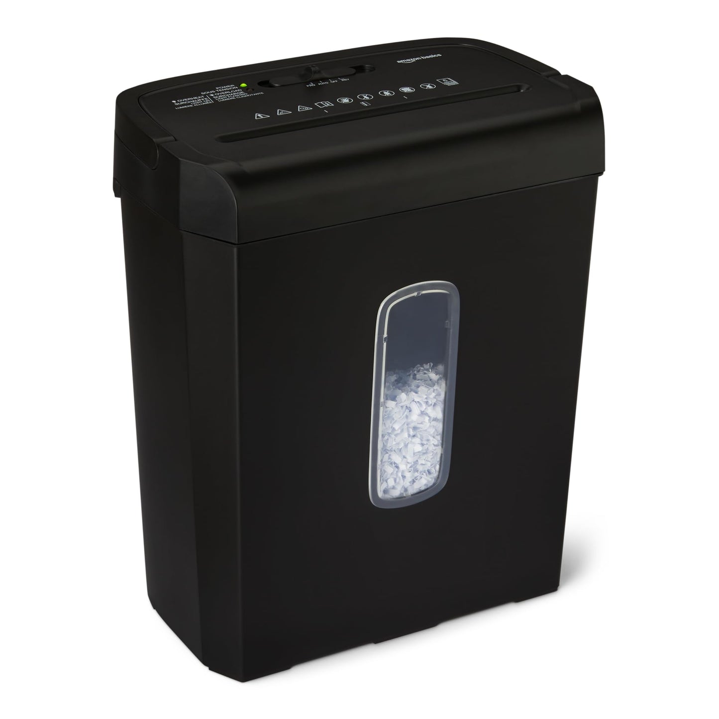 Amazon Basics 6-Sheet Cross-Cut Paper Shredder and Credit Card Shredder, 3.7 Gallon, Black