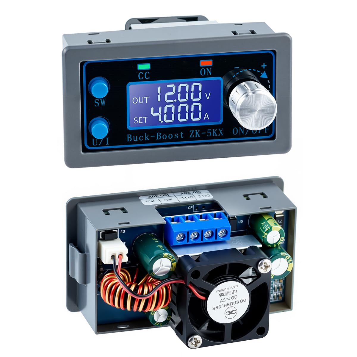 Hosyond DC DC Buck Boost Power Converter CC CV 0.6-36V 5A 5V 6V 12V 24V Power Module Adjustable Voltage Regulated Laboratory Power Supply
