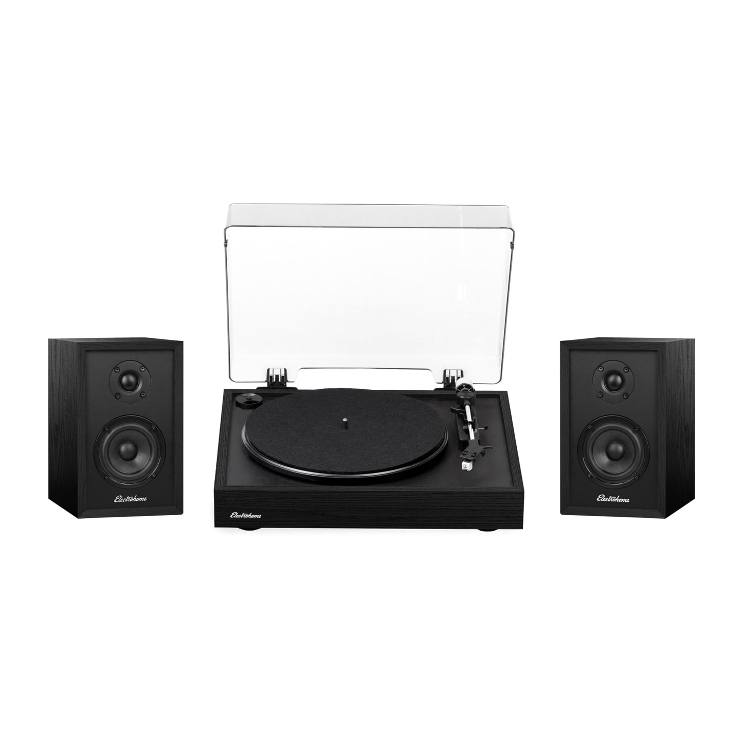 Electrohome Montrose, Upgradable Vinyl Record Player with Berkeley, Powered Bluetooth Bookshelf Speakers, 1" Tweeter & 3" Driver, for Warm Natural