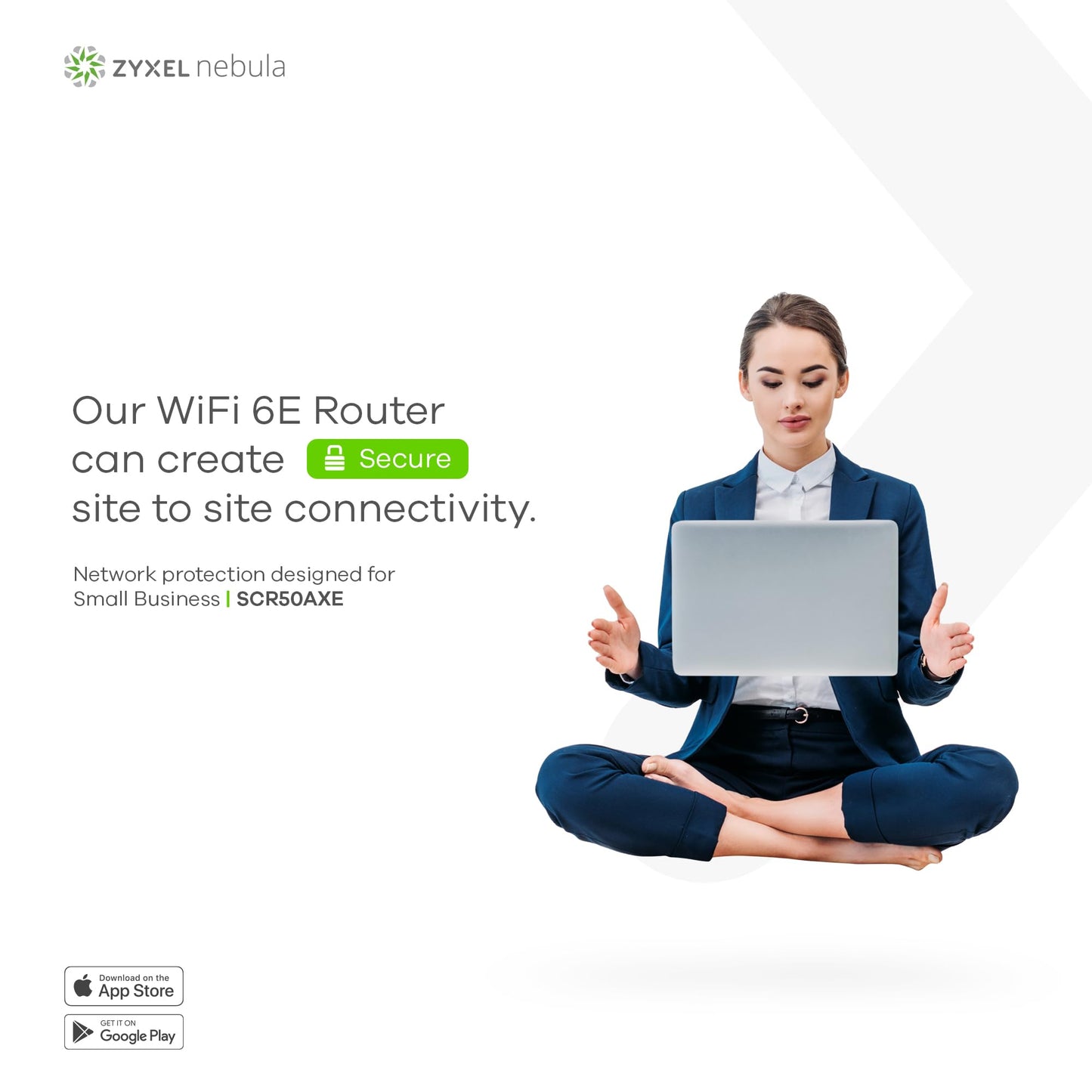 Zyxel Secure Cloud-Managed Router with AXE5400 Tri-Band WiFi Subscription-Free Network Security, Manageable via Nebula APP/Ideal for Small