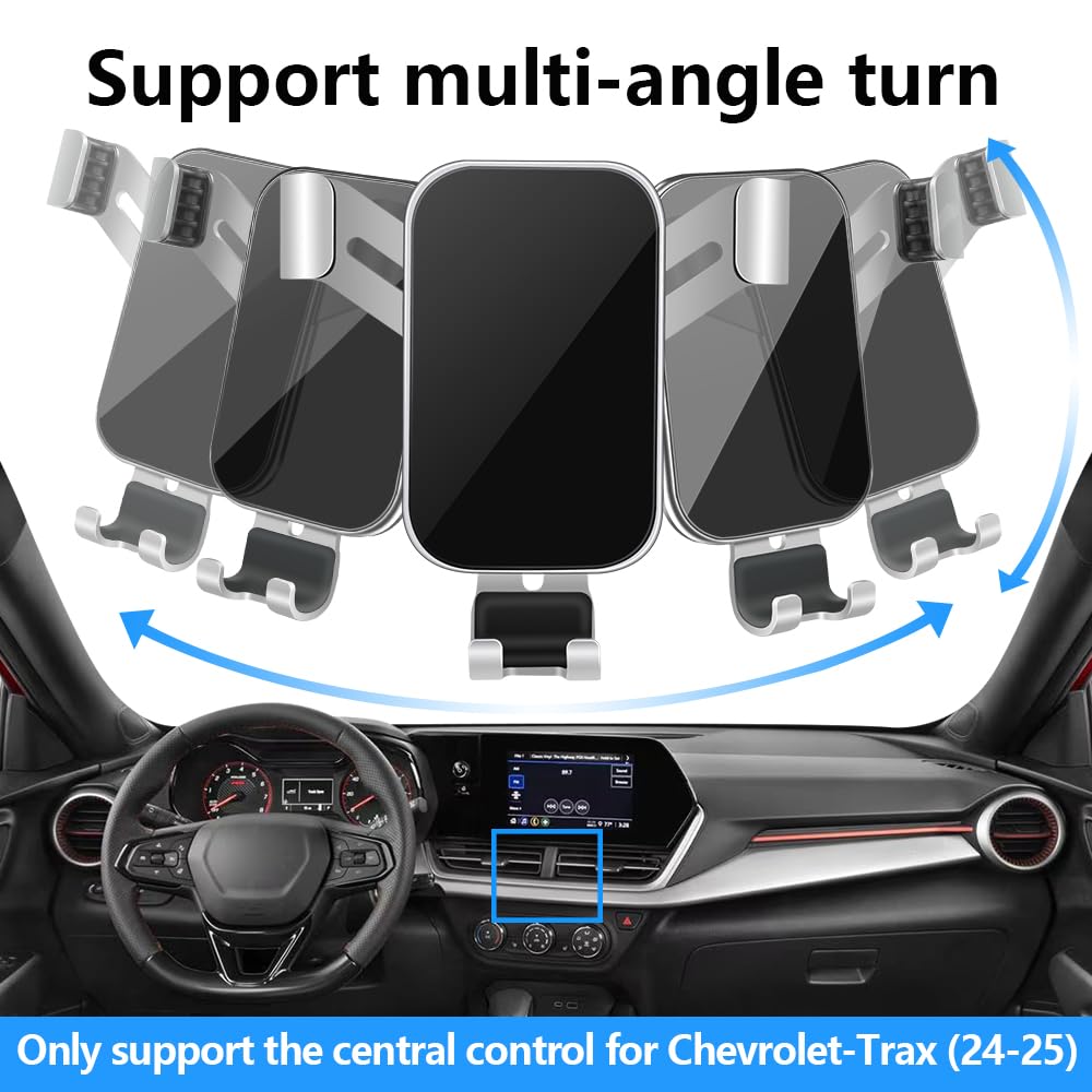 LUNQIN Car Phone Holder for Chevrolet Chevy Trax 2024 2025 2026 Auto Interior Accessories Best Cell Phones Mount Cellphone Mobile Cradle Charging