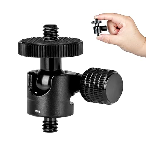 Koolehaoda Mini Ballhead Camera Tripod Ball Head Mount with 1/4" to1/4 Screw Connector