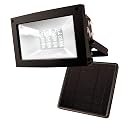 Maxsa 40330-RS 80LM 12 LED Solar-Powered Dusk to Dawn Outdoor Flood Light, 10 Hour Weatherproof and Dark Sky Compatible Cool White Security Light