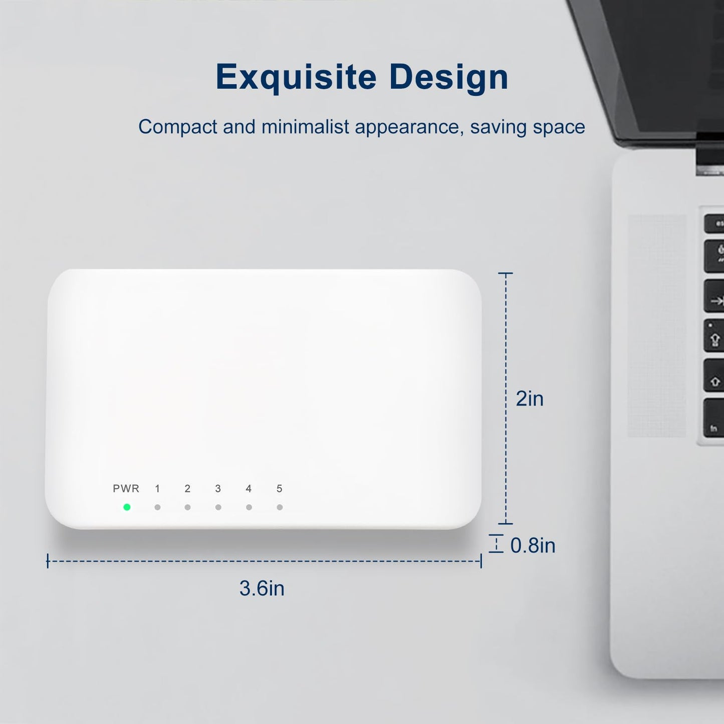 TODAAIR 5-Port Unmanaged 10/100 Mbps Ethernet Desktop Plastic Housing Switch, 5 X 10/100 Mbps Ports?Plug & Play