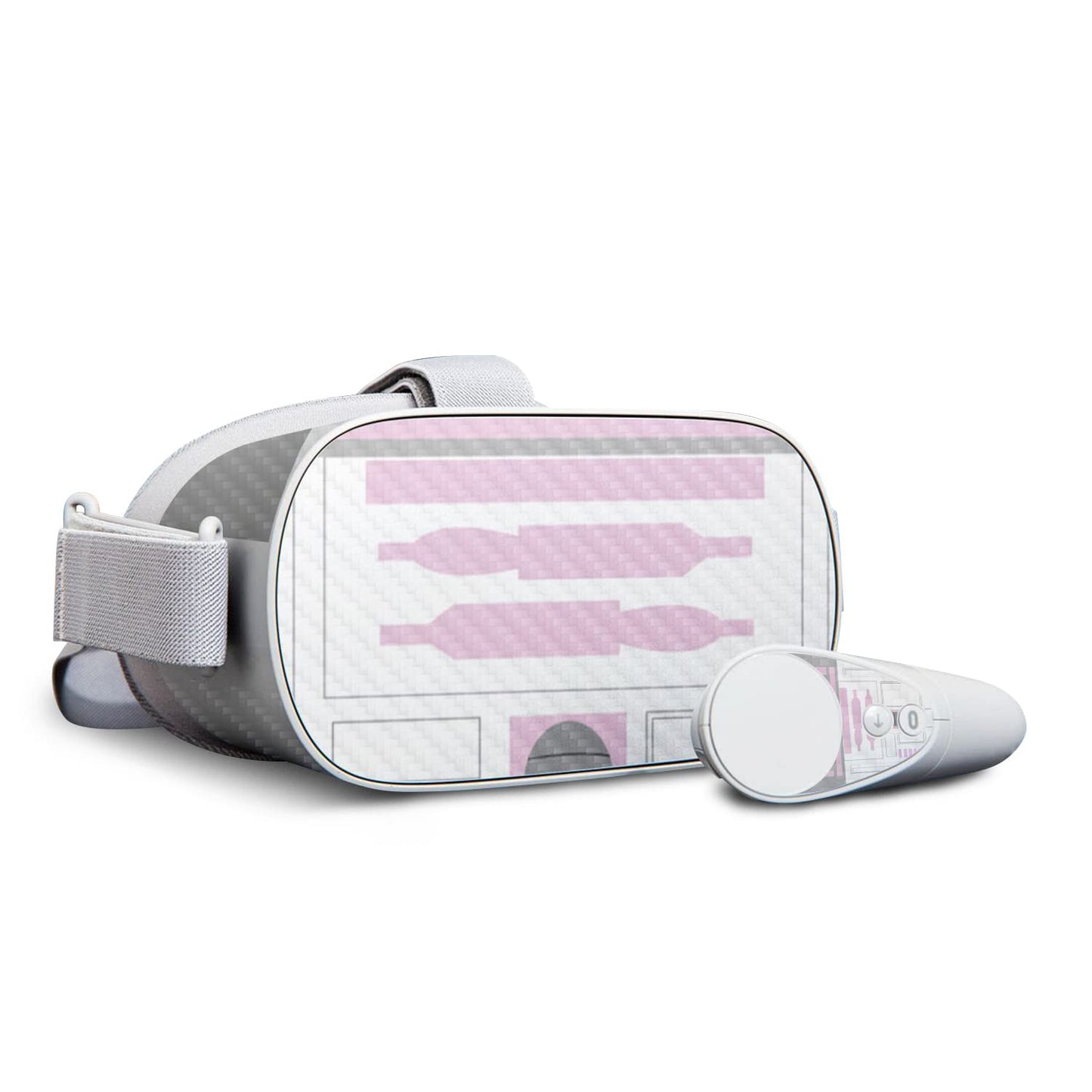 MightySkins Carbon Fiber Skin for Oculus Go - Pink Cyber Bot | Protective, Durable Textured Carbon Fiber Finish | Easy to Apply, Remove, and Change