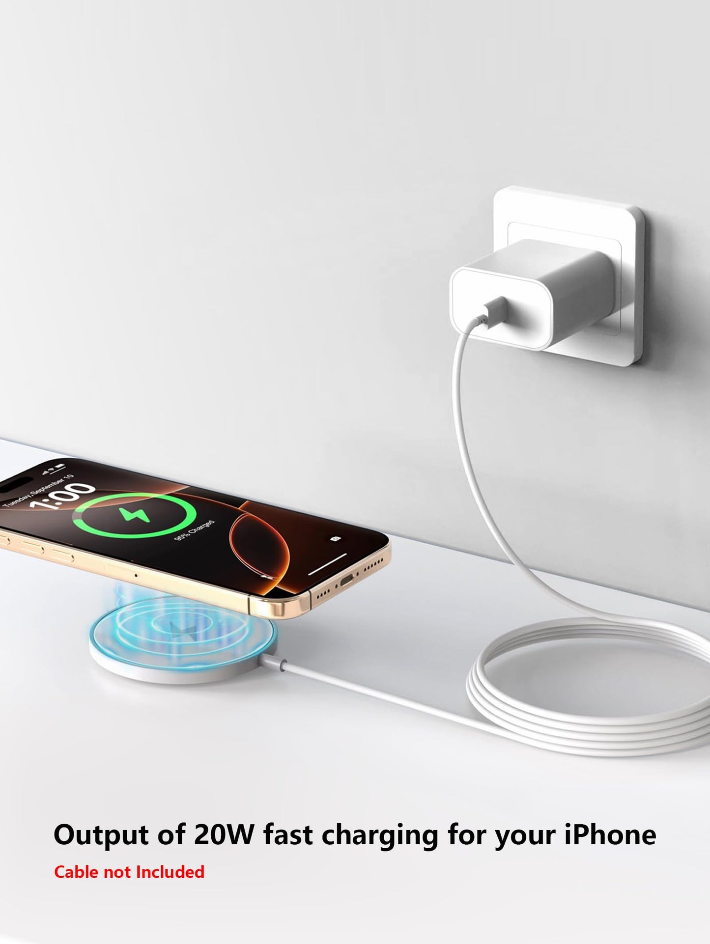 Fast USB C Charger Block, for iPhone 17/16/15/14/13/12/11/Apple MagSafe/AirPods, Type C Wall Charger Cube, 20W USB-C Power Adapter Plug, Fast Charging