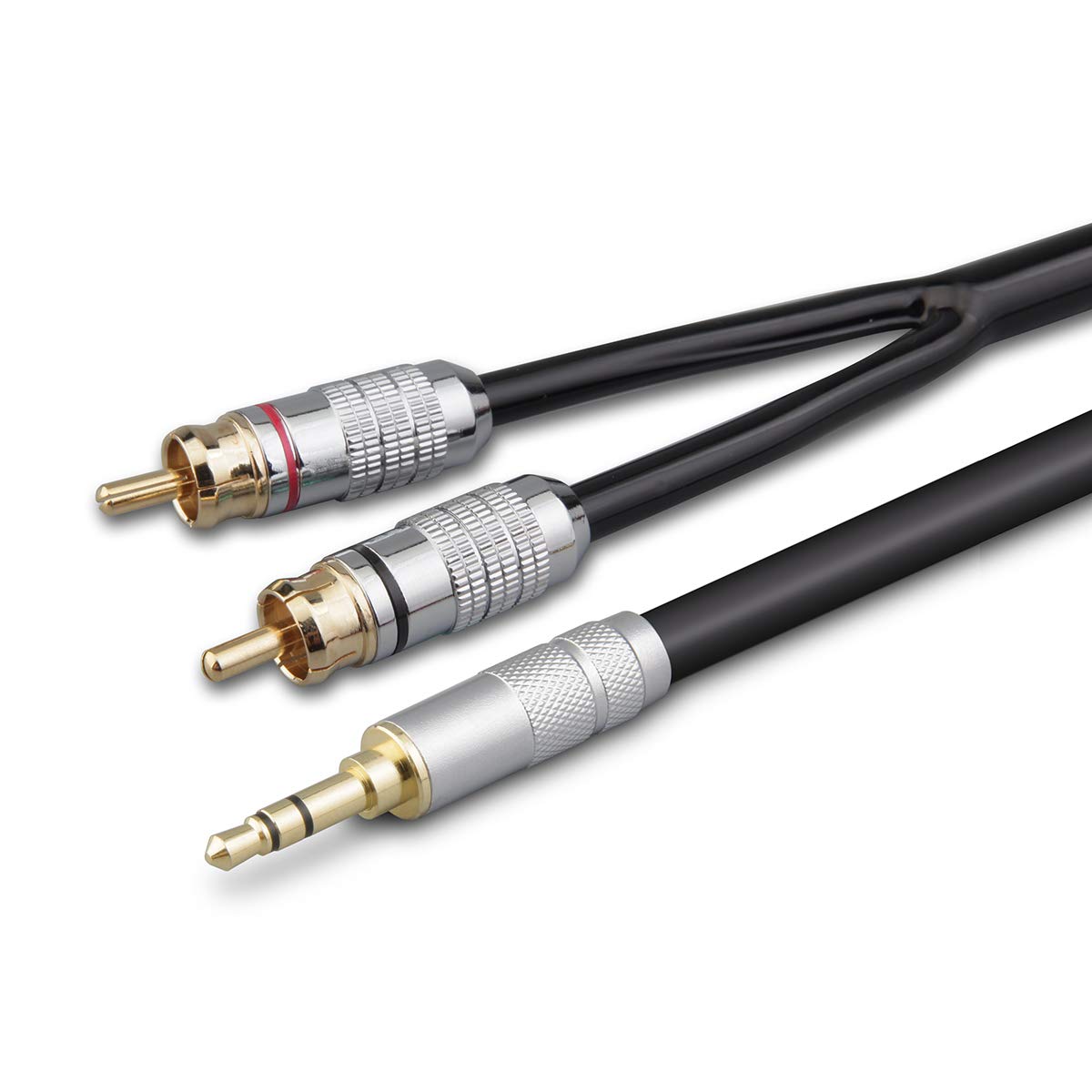 Primeda Audiophile Audio Cable Stereo 3.5mm Male to 2 RCA Male Hi Fi for MP3,CD,Speakers,Home Theater,HDTV (Straight 3.5mm (6 Feet))
