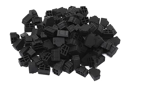 iexcell 125 Pcs Black Silicone Ethernet Hub Port RJ45 Anti-Dust Cover Cap Protector Plugs Stoppers for RJ45 Female Port Devices