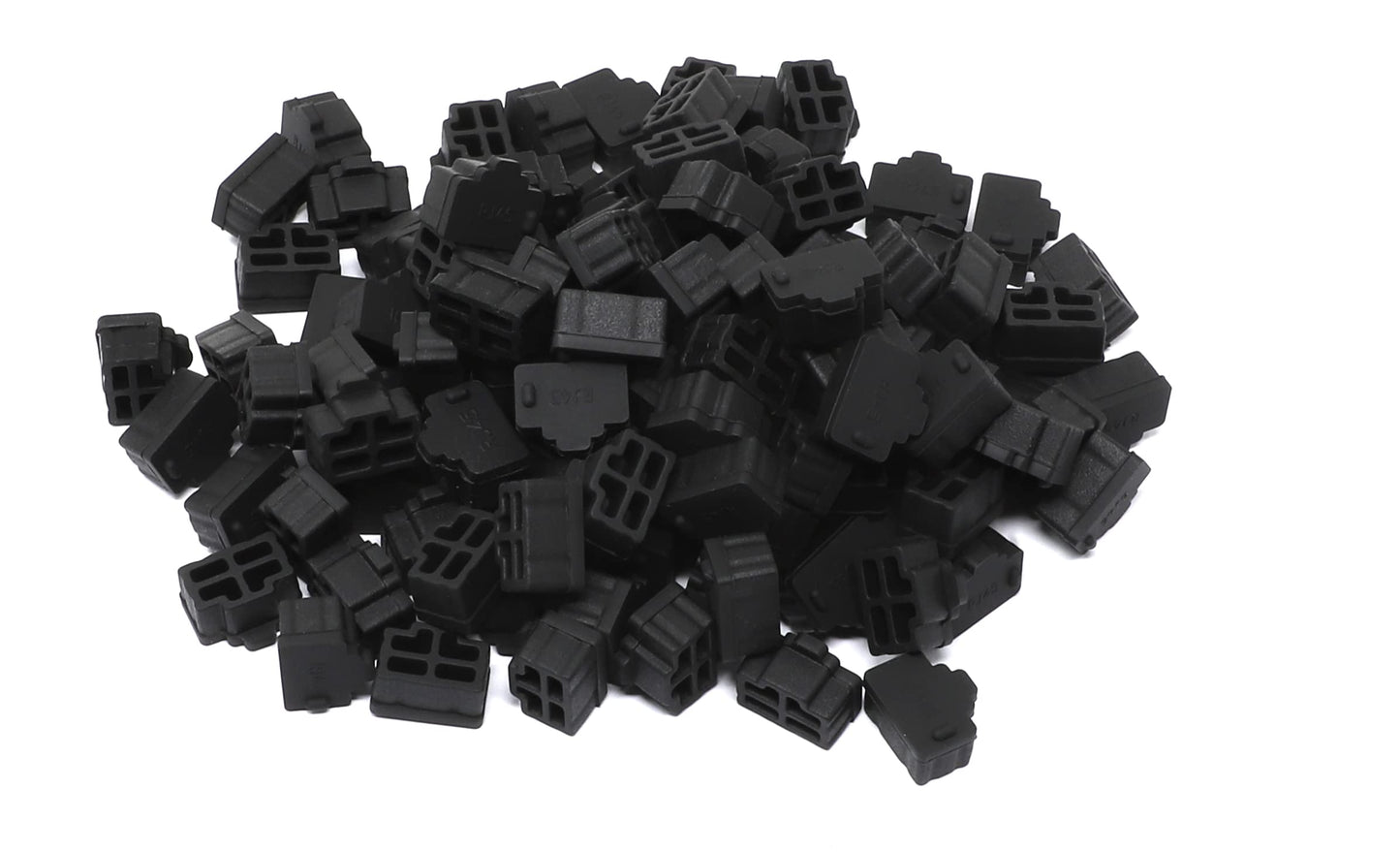 iexcell 125 Pcs Black Silicone Ethernet Hub Port RJ45 Anti-Dust Cover Cap Protector Plugs Stoppers for RJ45 Female Port Devices