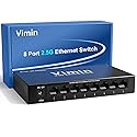 8-Port 2.5G Switch Unmanaged, 8 x 10/100/1000/2500Mbps RJ45 Ports, Plug & Play 2.5G Ethernet Switch, Metal Housing, Desktop/Wall-Mount, for Home