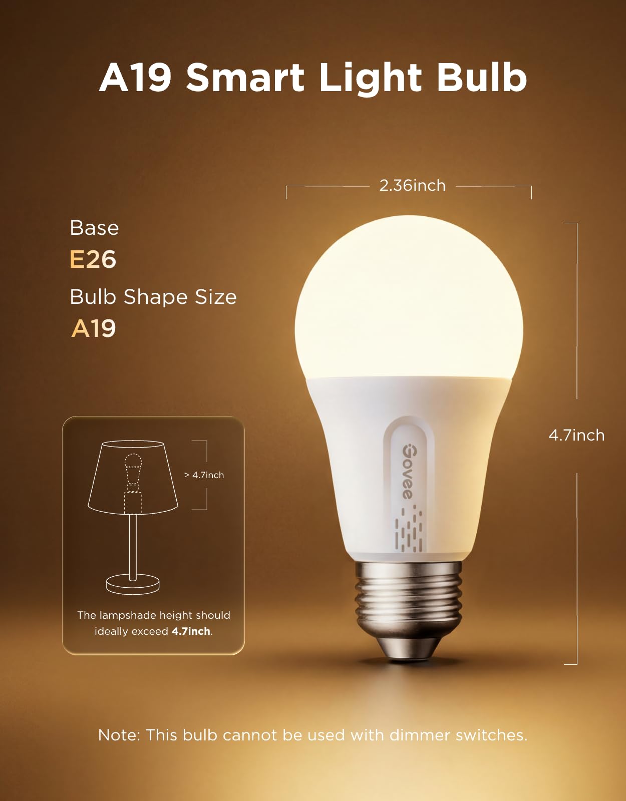 Govee LED Smart Light Bulbs, 1000LM RGBWW A19 75W E26 Base 2 Pack