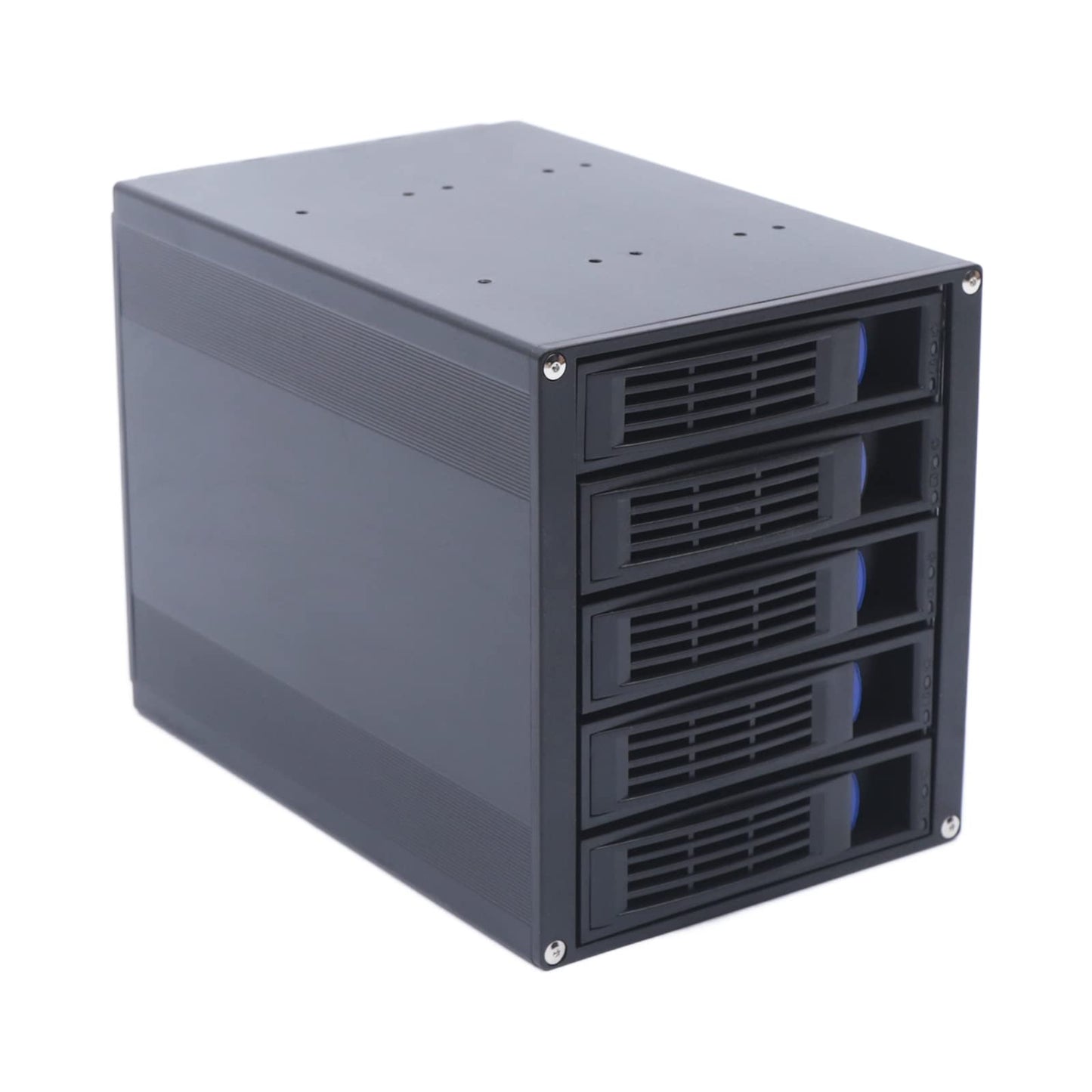 LYNICESHOP 5-Bay Mobile Rack Backplane, HDD Enclosure Hot Swap Cage 3 x 5.25 Drive Bays 5X SATA 3.5"/2.5" SAS, Aluminum Trayless Mobile Rack Backplane