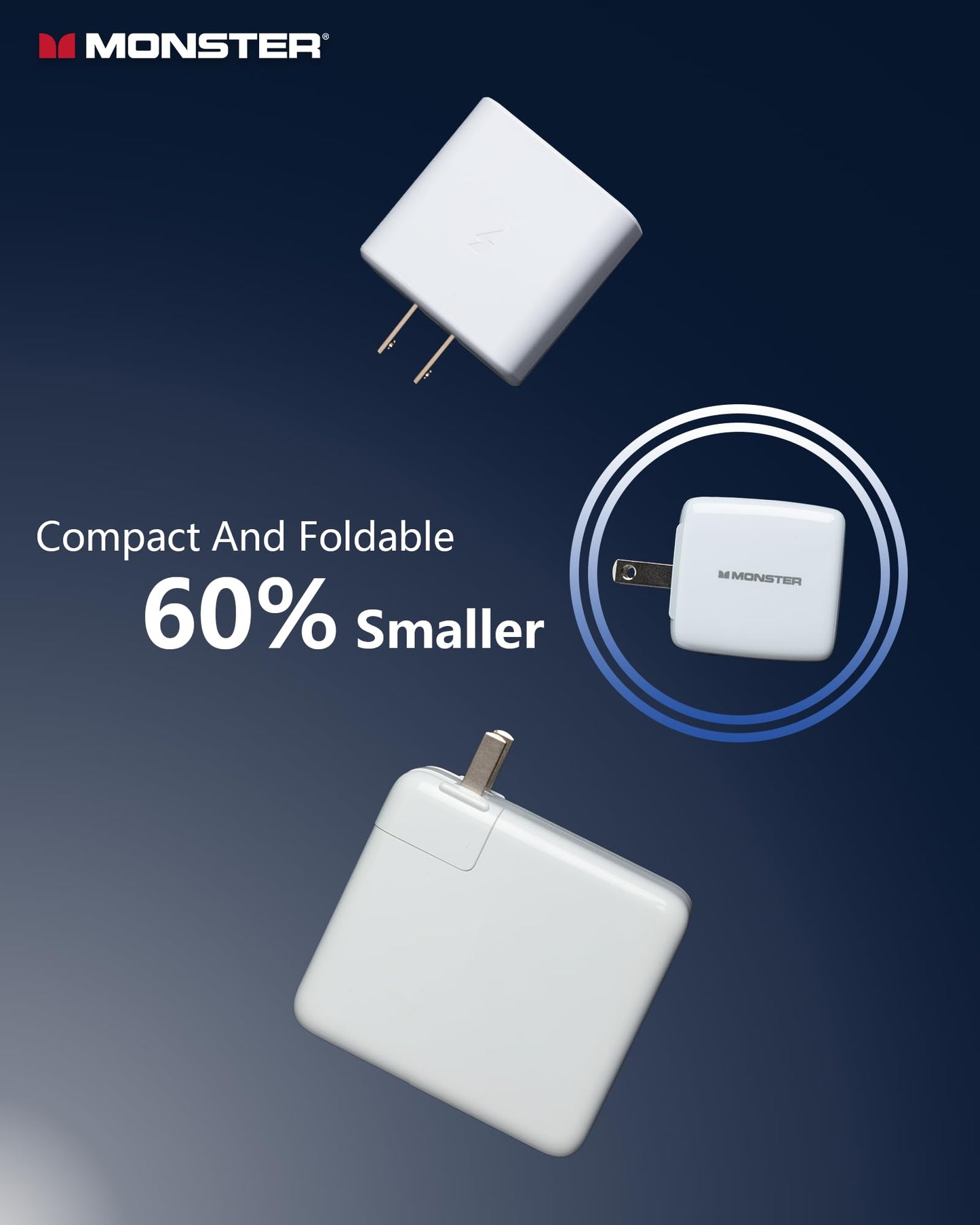 Monster USB C Charger, 25W Super Fast Charger with USB C Cable, Wall Charger with Foldable Plug for iPhone 15/15 Plus/15 Pro/15 Pro Max, Samsung