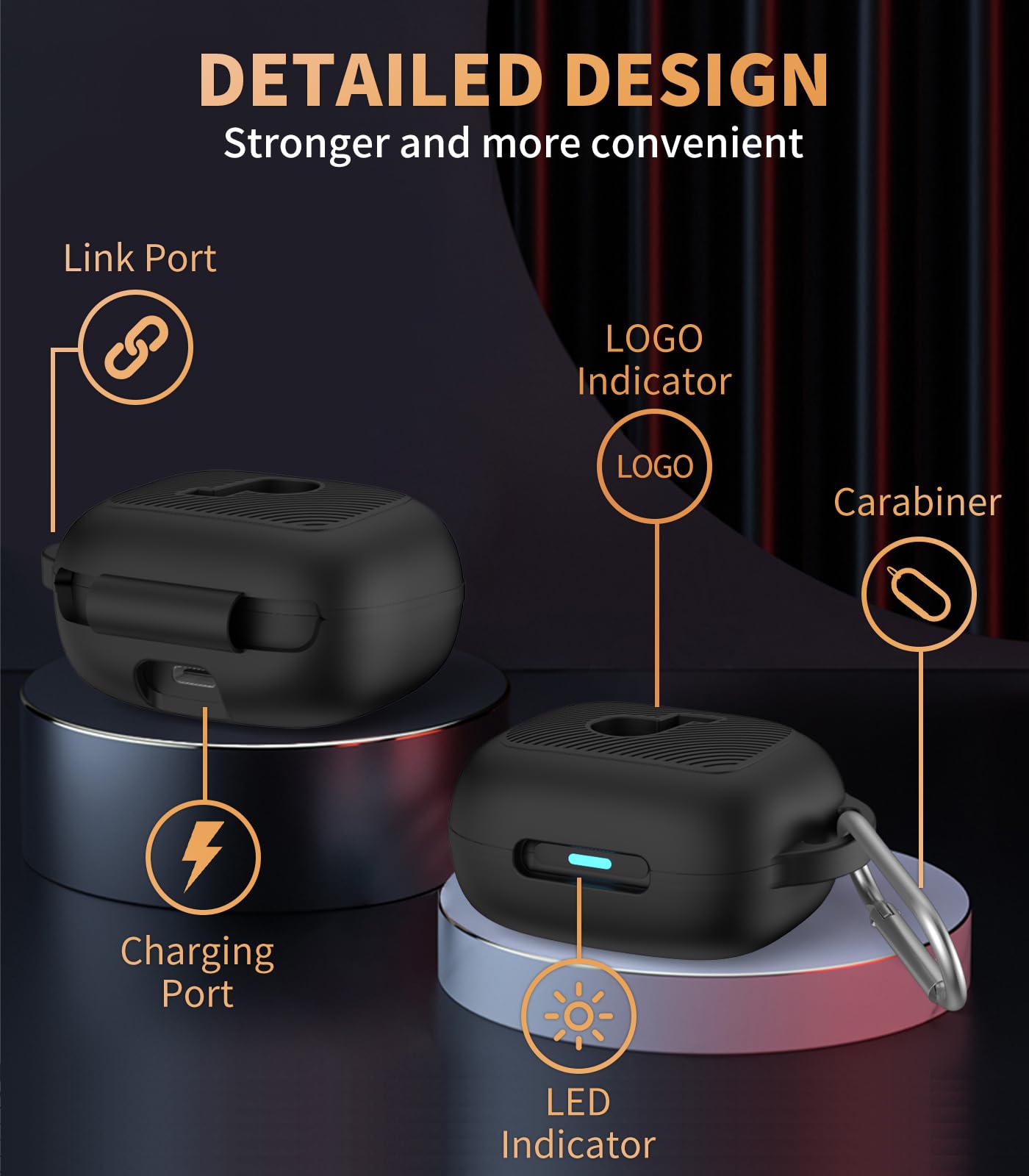 WADVCU for Soundcore C30i Case Cover, Silicone Protective Scratch Shock Resistant Logo Visible Design Cover Compatible with Soundcore C30i by Anker