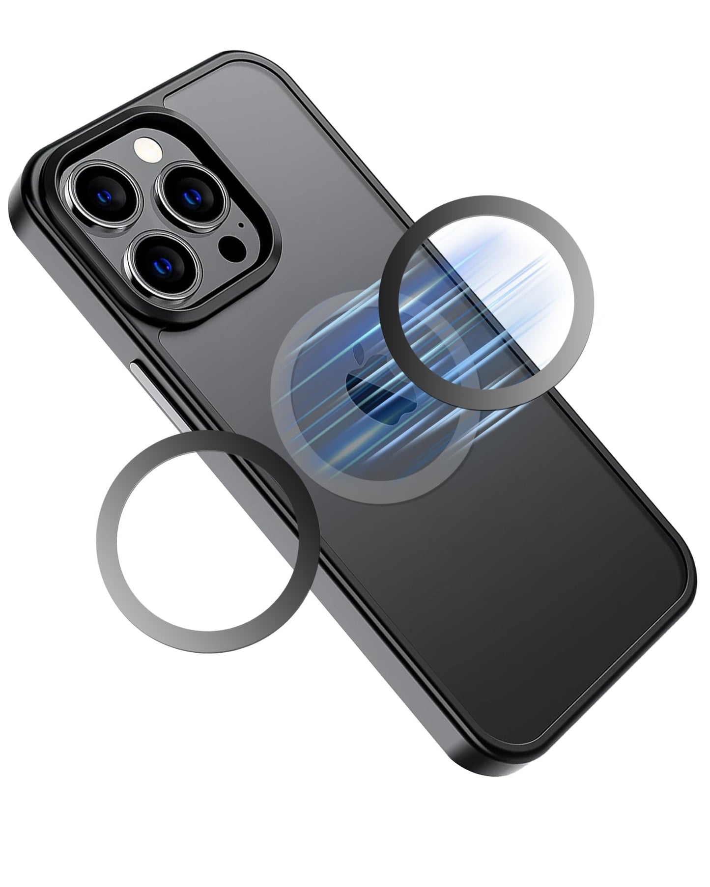 Aothey Universal Metal Rings Compatible with Magnetic Sticker,Magnetic Ring for Phone Cases & Wireless Charging?Cooling Design (3 Black & 3 White)