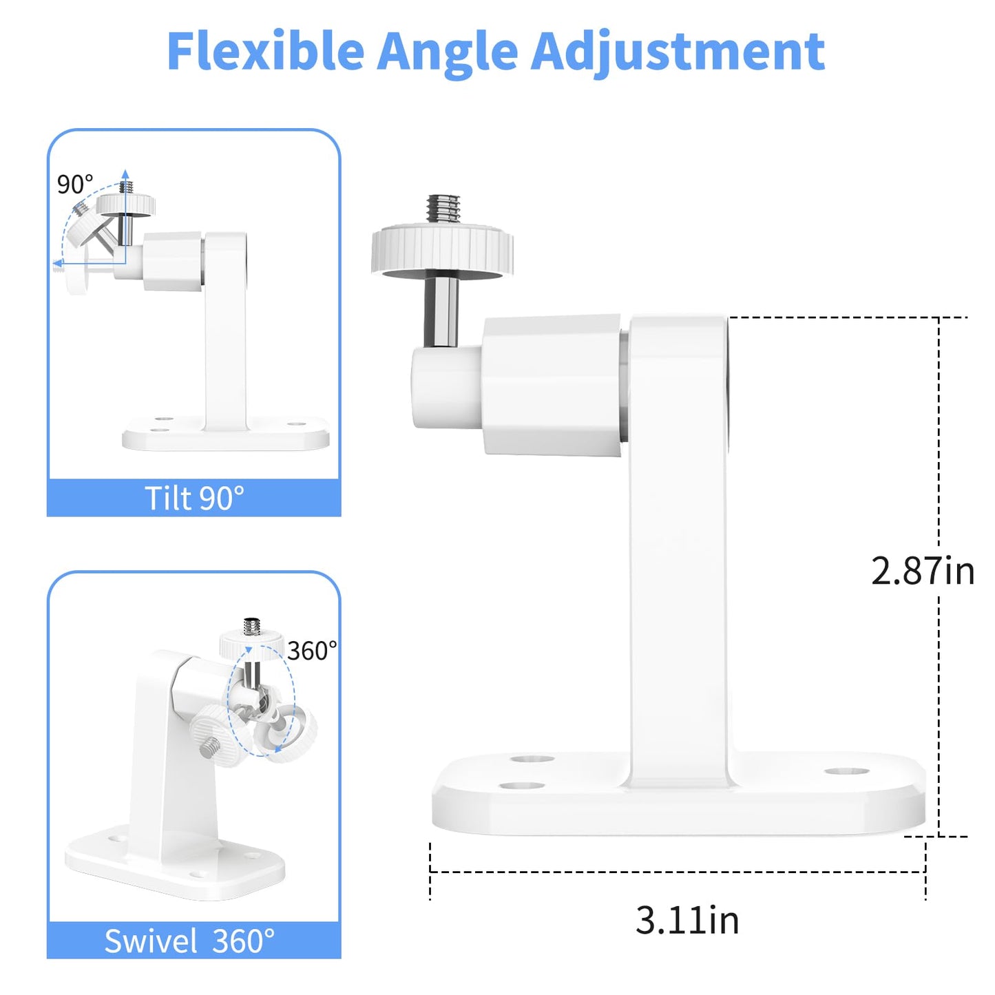 3 Pack Ring/Camera Mount: 360 Degree Adjustable Wall Mount for Stick Up Cam/Outdoor Cam Plus, 2 Ways Installation - Strong Adhesive & Screw, Fit