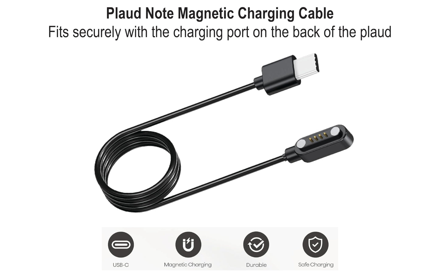 2xPack USB C Magnetic Charger Cables for PLAUD Note AI Voice Recorder 4 Pin Replacement Magnetic Charging Cable Cord, Back Up Accessories