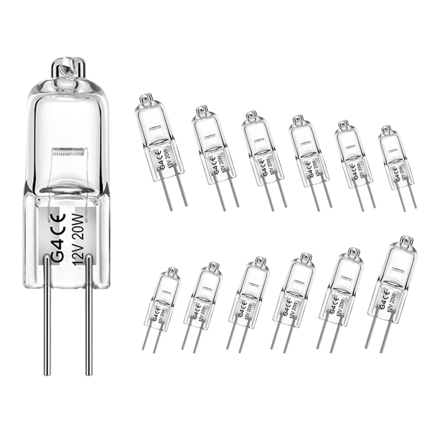 WeshLMPO G4 Bulb,12V 20W Halogen Light Bulbs 2 Pin,G4 Light Bulbs Replacement for Under Cabinet Puck Light,Chandeliers, Accent Lights, Track Lighting