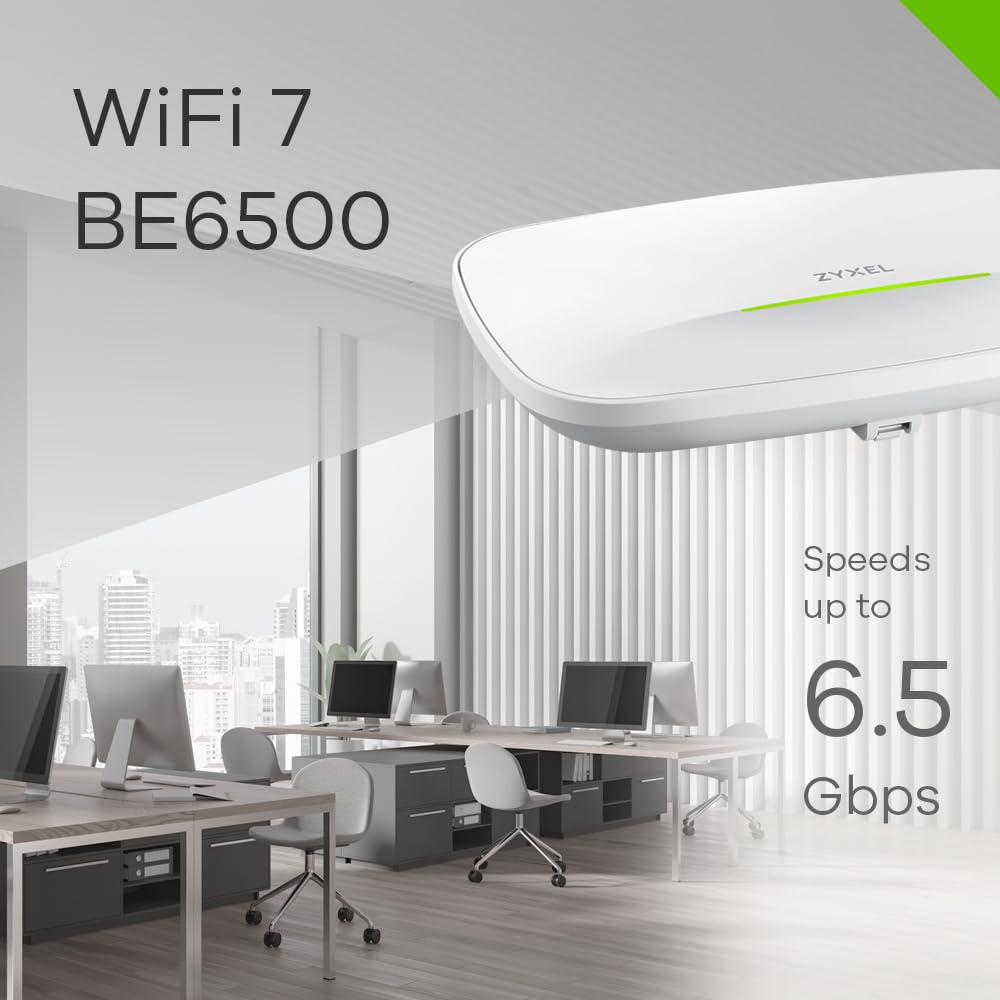 Zyxel BE6500 WiFi 7 Dual-Radio Access Point, Dual-Optimized Antenna, Manageable via Nebula Web/App, On-Premises Controller, or Device's Local