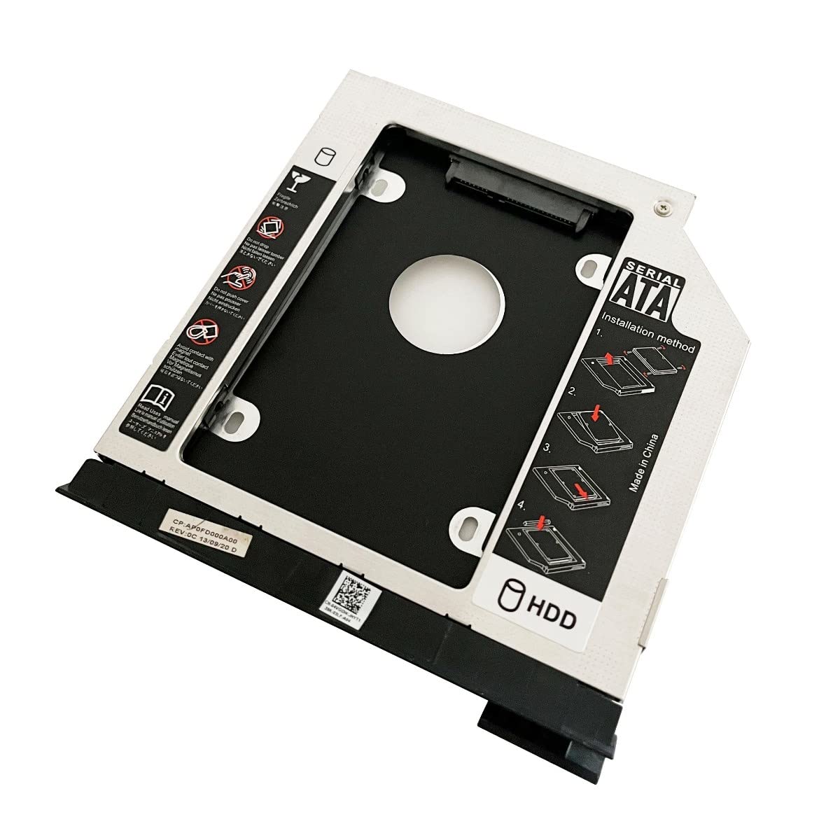 2nd HDD SSD Hard Drive Optical Bay Caddy Frame Tray Frame for Dell Latitude E6320 E6420 E6520 E6330 E6430 E6530 Modular Bay with Bezel + Ejector Latch