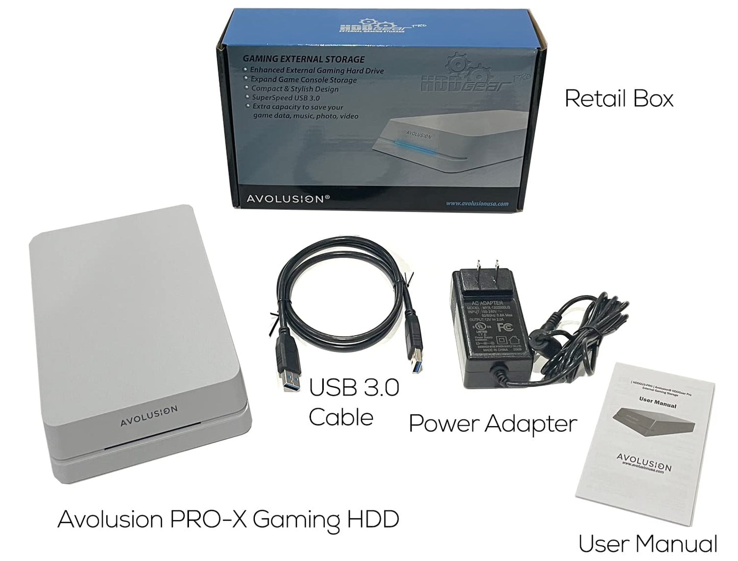 Avolusion HDDGear Pro 2TB 7200RPM USB 3.0 External Gaming Hard Drive (for PS5) White (Renewed)