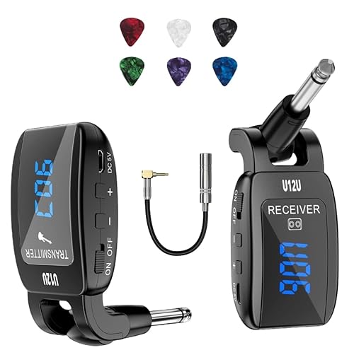 TTSTAR ISAIBELL Wireless Guitar System Instrument System Electric Guitar Transmitter Receiver Rechargeable Bass Accessories Digital Display Stereo