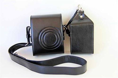 Fuji Mini 90 case, BolinUS Handmade PU Leather FullBody Camera Case Bag Cover for Fujifilm Instax Mini 90 with Neck Strap Battery Bag -Black