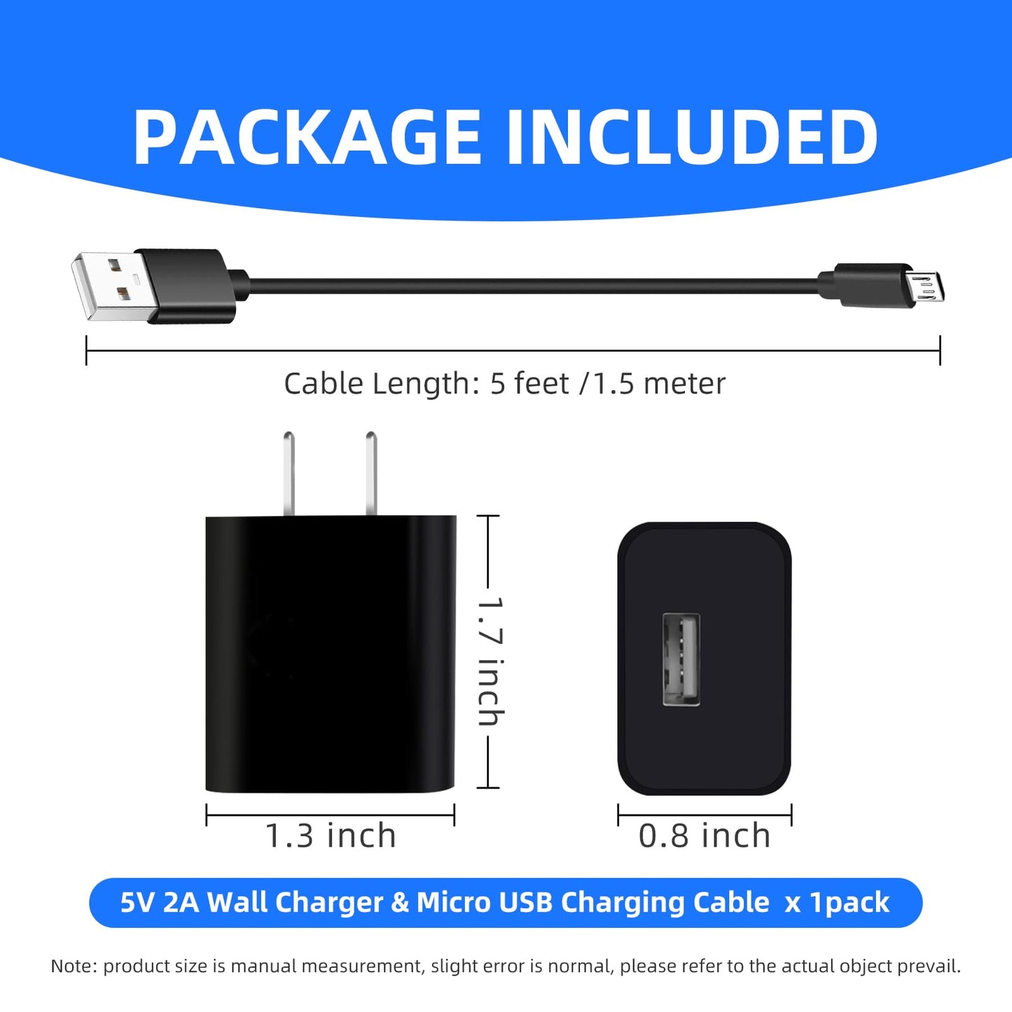 5V Micro USB Wall Charger for Roku Remote, Roku Streaming Stick, Roku Express+/ Express Plus, Roku Express 4k, Premiere Plus/Premiere+ Premiere