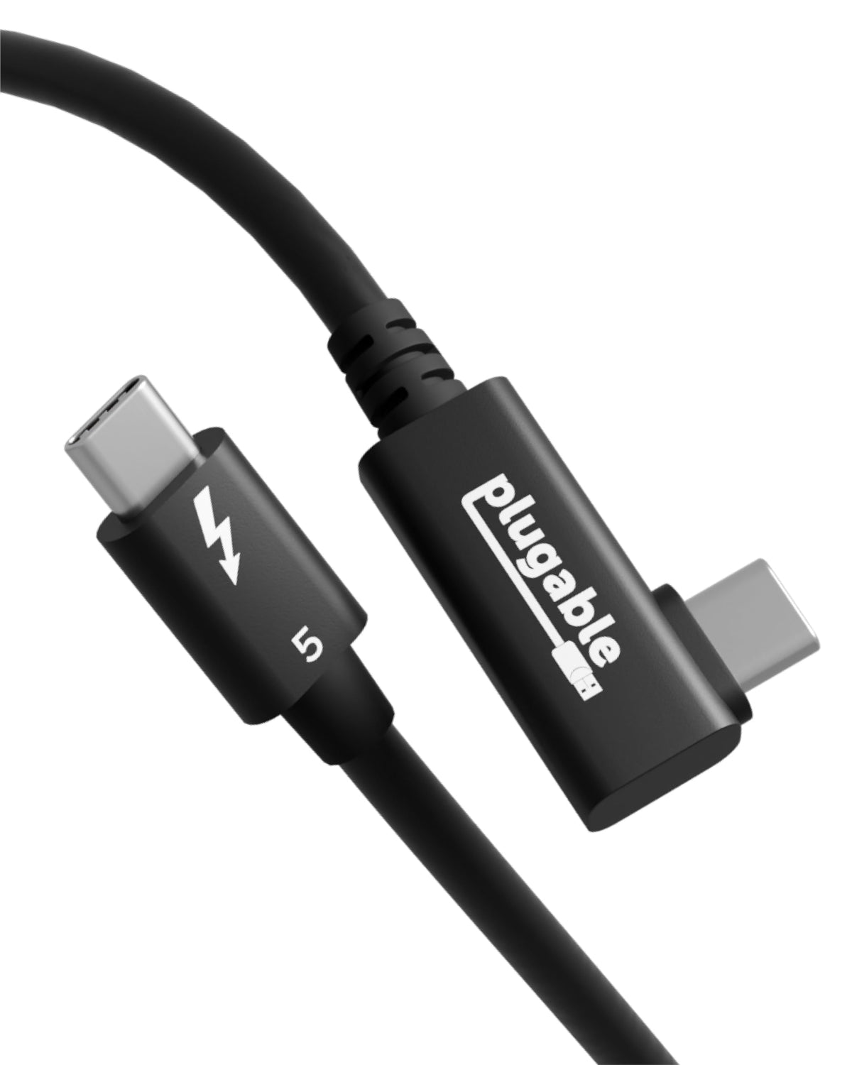 Plugable Thunderbolt 5 Cable Right Angle 80Gbps 240W Charging