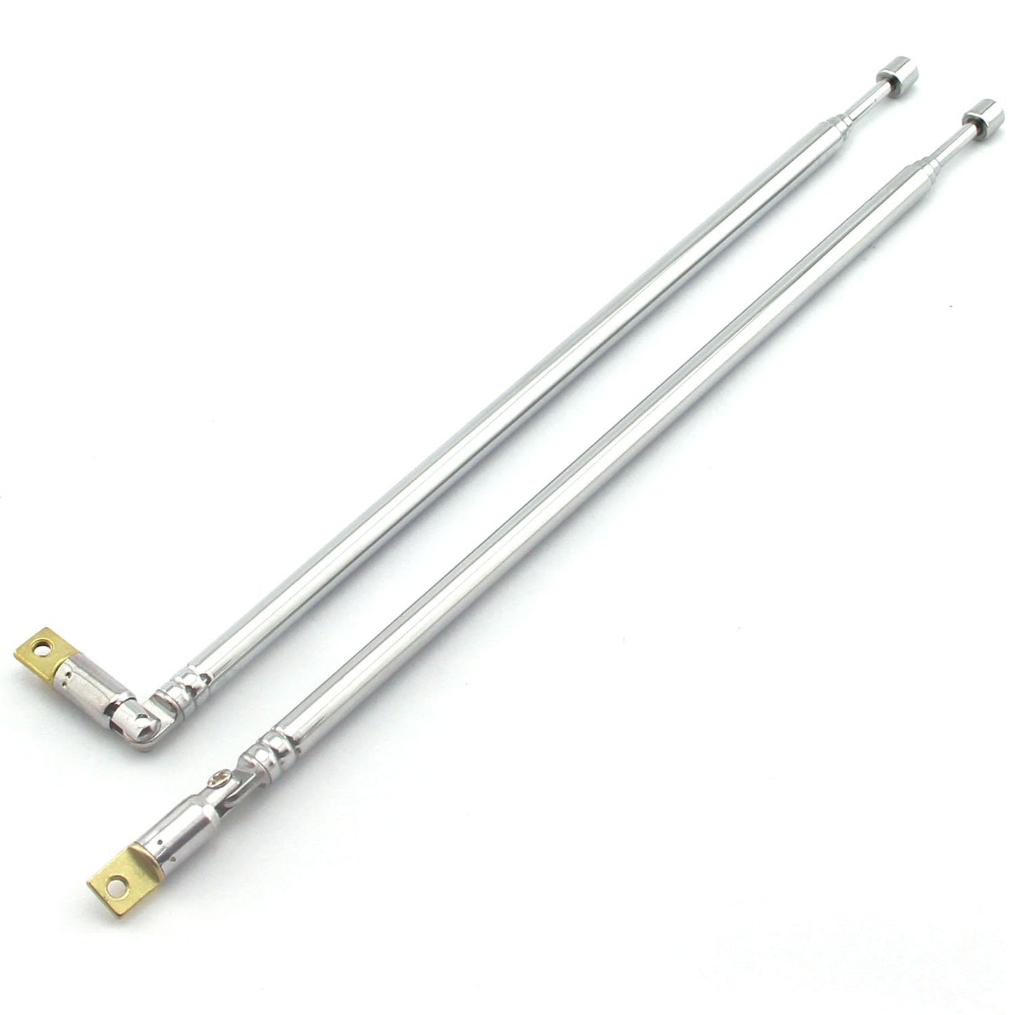 E-outstanding 1 Pair AM FM Radio Universal Antenna, 62.5cm 24.6" Length 4 Section Telescopic Stainless Steel Replacement Antenna Aerial for Radio TV