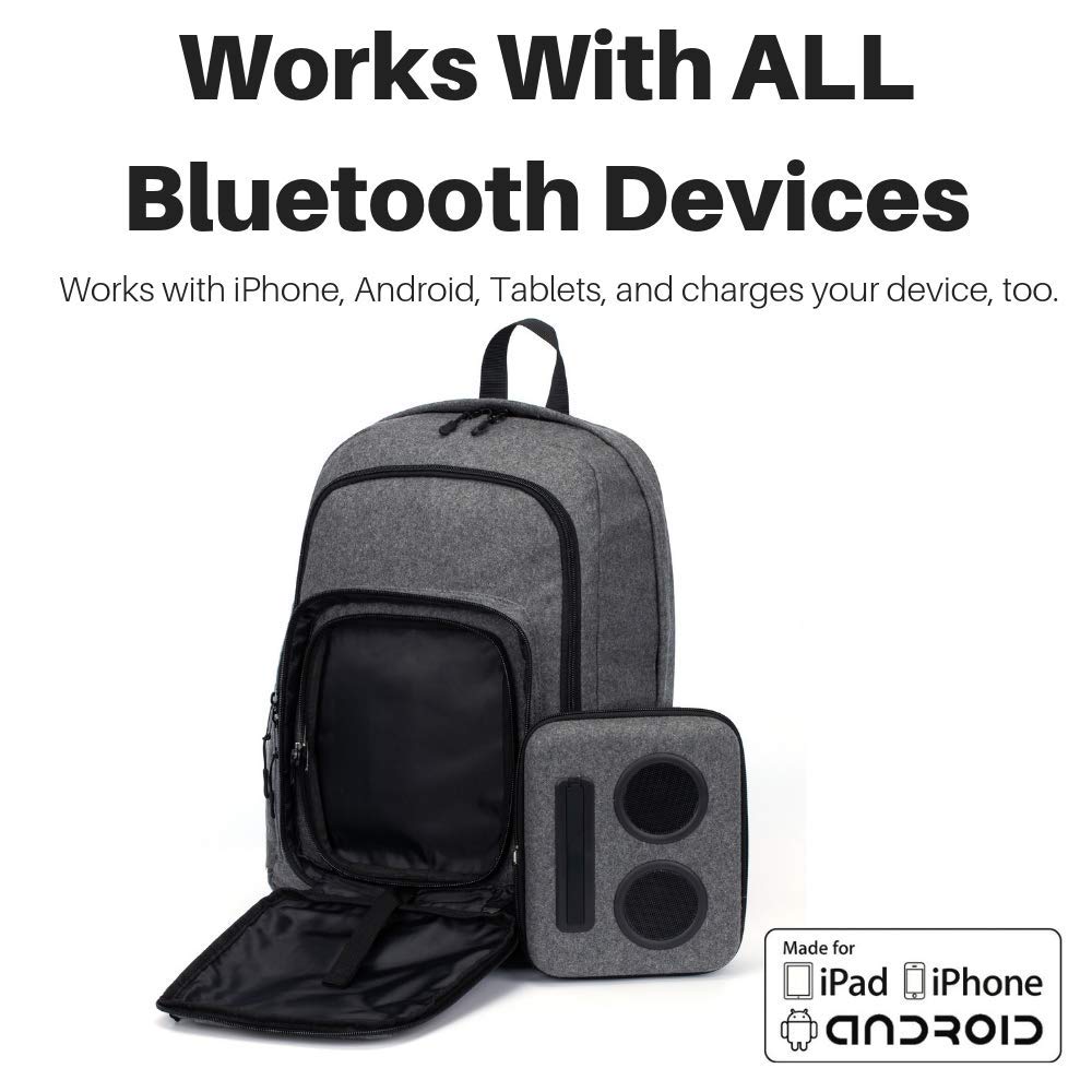 Super Real Business Bluetooth Speaker Backpack with 20-Watt Speakers & Subwoofer for Parties/Festivals/Beach. Rechargeable, Works with iPhone