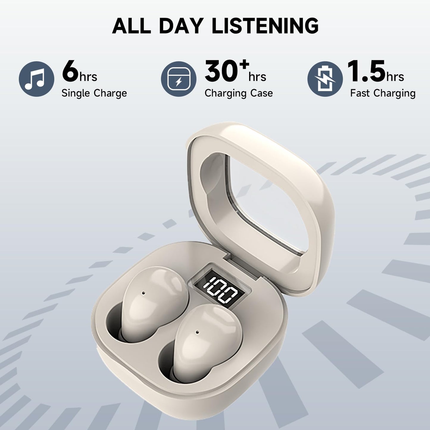 Mudtun 2026 Wireless Earbuds for Side Sleepers, Invisible Sleep Earbuds with Low Profile Design, Tiny Hidden Bluetooth Earphones for Small Ear Canals