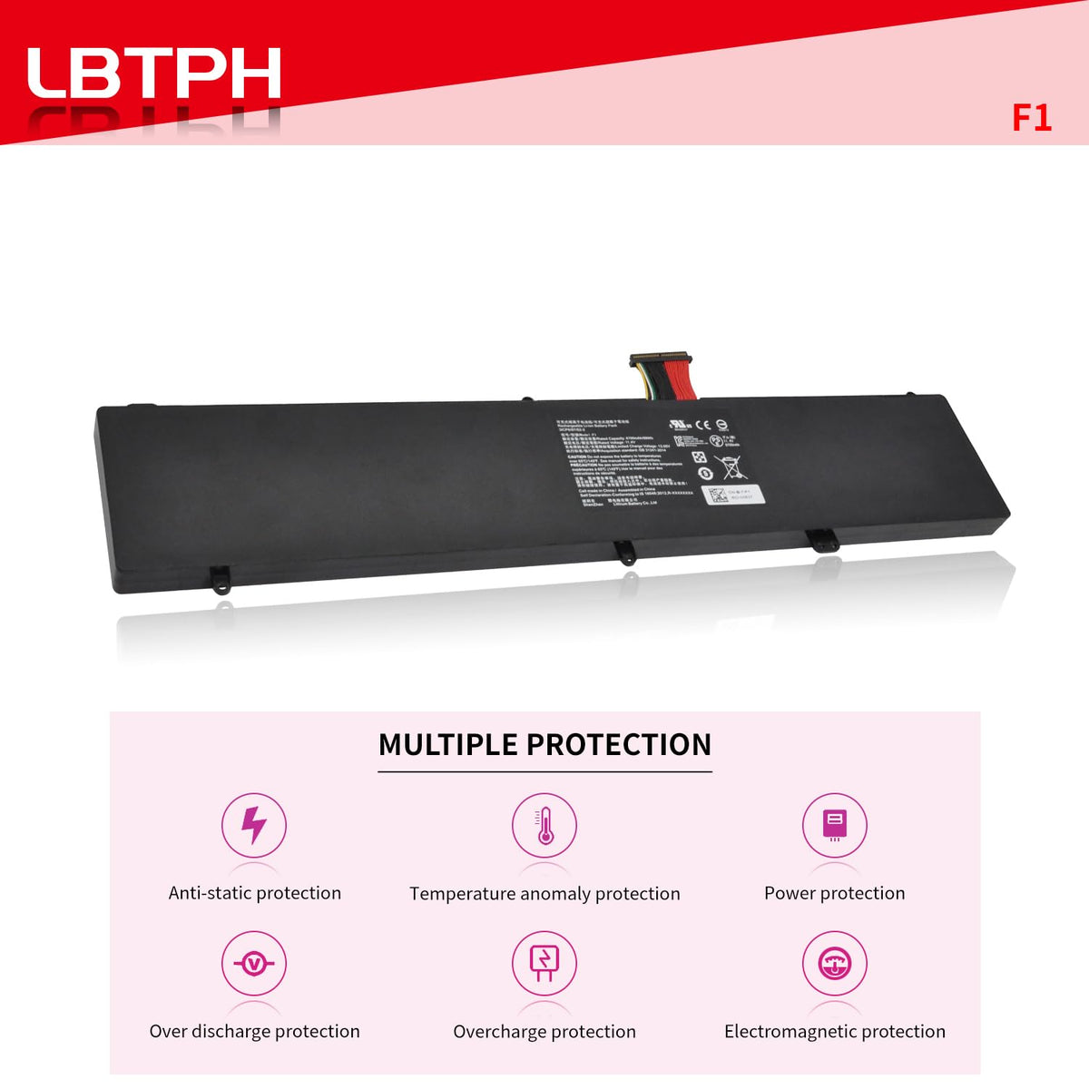 LBTECH F1 Battery Replacement for Razer Blade Pro 17.3" 4K i7-7820HK i7-6700HQ 2017 RZ09-0166 RZ09-01663E52 RZ09-01662E53-R3U1 RZ09-01663E53-R3U1