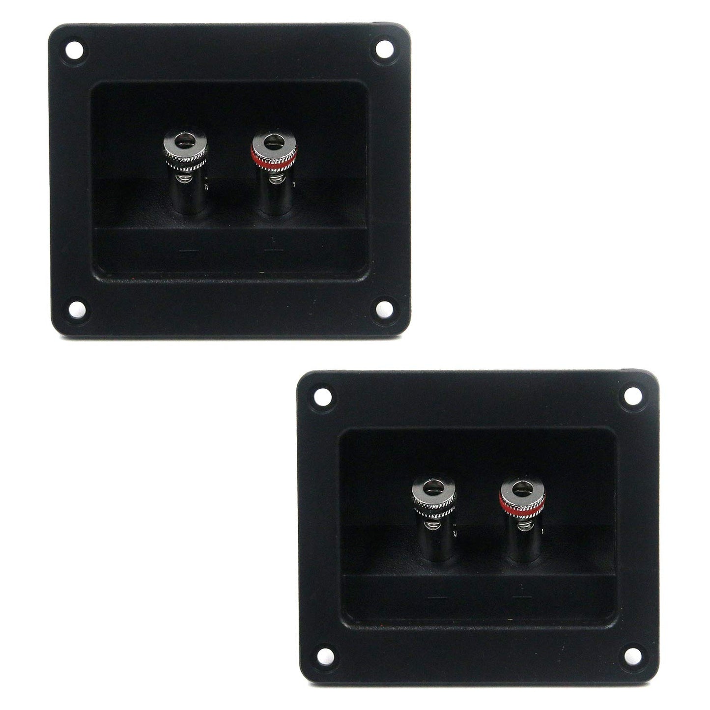 T Tulead Square Speaker Box Terminal Spring Cup Connector Double Binding Post Cable Audio Terminal Cup Pack of 2 with Screws