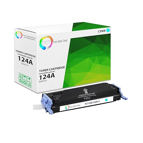 TCT 124A Cyan Toner Cartridge - Compatible Replacement for HP 124A Q6001A Works with HP Color LaserJet 2600N 1600 2605N, CM1015 MFP CM1017 Printers